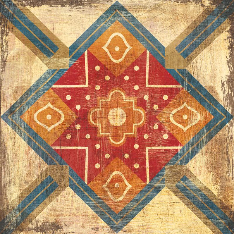 «Moroccan Tiles IX» par Cleonique Hilsaca, impression sur toile tendue, H 20 po x l 20 po, Cadre simple érable érable, Oui