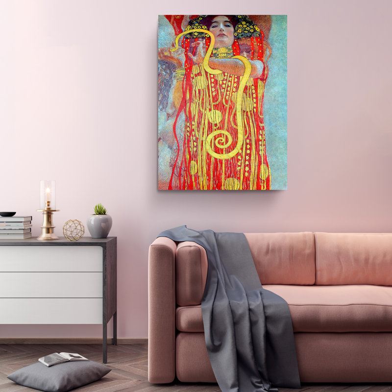 Reproduction de médecine hygiène par Gustav Klimt - peinture sur toile tendue, H 30 po x l 20 po x P 2 po