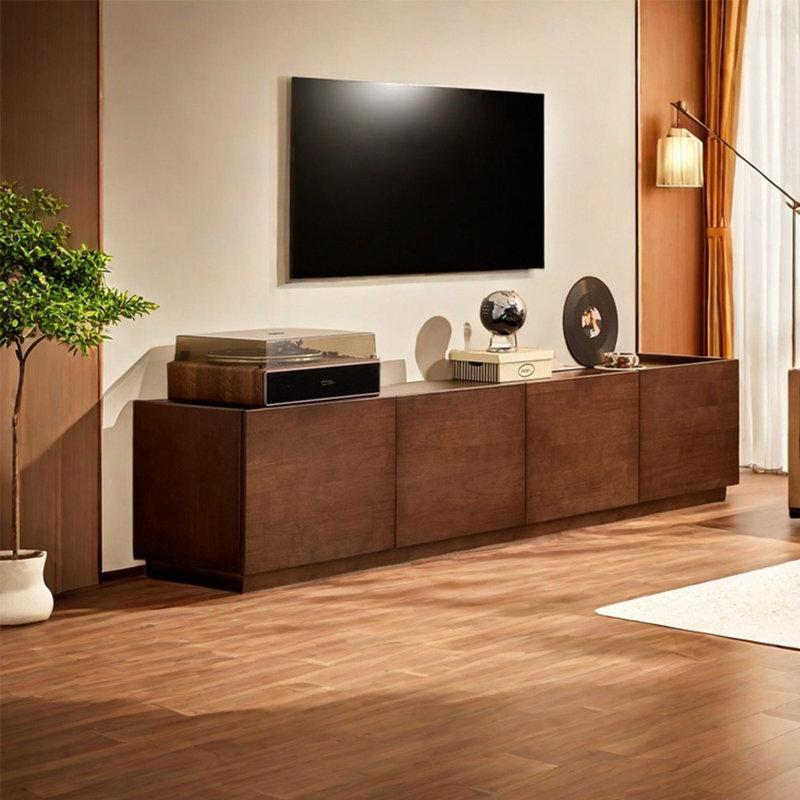 Meuble télé classique noir, 86.61"