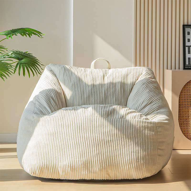 Fauteuil Boneless, Velours côtelé beige