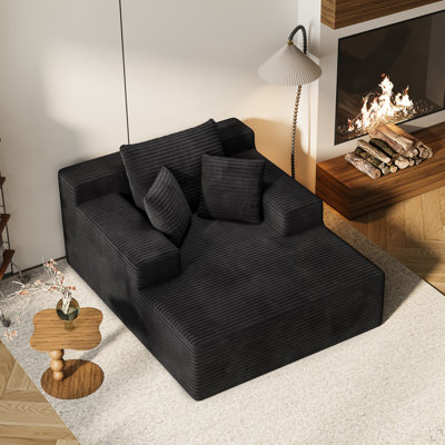 Fauteuil inclinable d'intérieur de 64,96 pouces, très grand canapé-lit rembourré, canapé moderne à assise profonde, lit confortable en velours côtelé, convient au salon et à la chambre à coucher, aucun assemblage requis