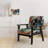 Colorful Turquoise Woman Eye Art - Upholstered Modern Accent Chair and Arm Chair-781196895