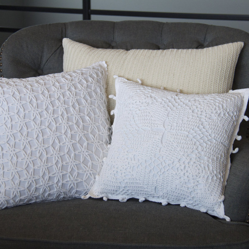  Housse de coussin Crochet Envy, blanc