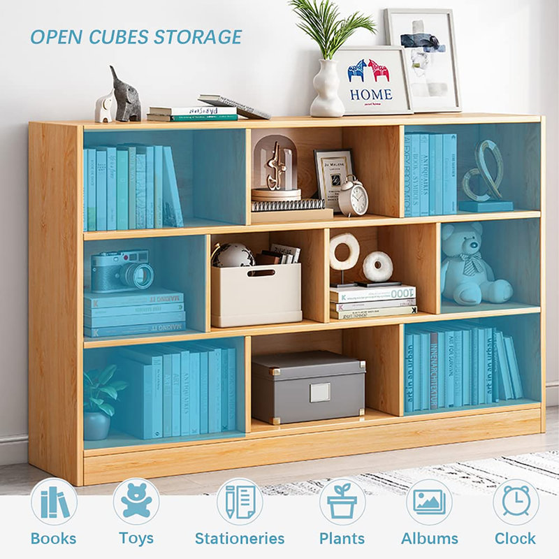 Bibliothèque en bois avec tablette ouverte, P 9,45 po x l 55,12 po x H 40,94 po, Blanc chaud