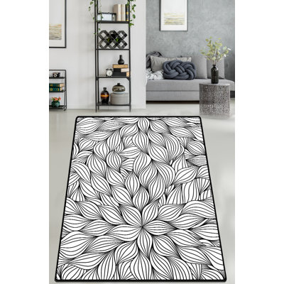 Adrieana Dream Catcher Shaggy Black/White Rug