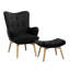 Carwile Upholstered Wingback Chair With Footstool-38052726