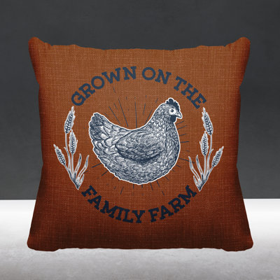 Rusty Farm House Hen Indoor/Outdoor Pillow