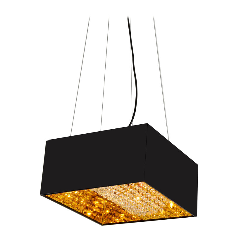 Lustre carré moderne 5 lumières Ginsburg, Blanc