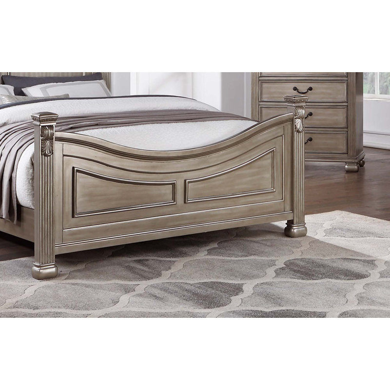 Lit formel traditionnel 1pc, Très grand californien, Argent antique