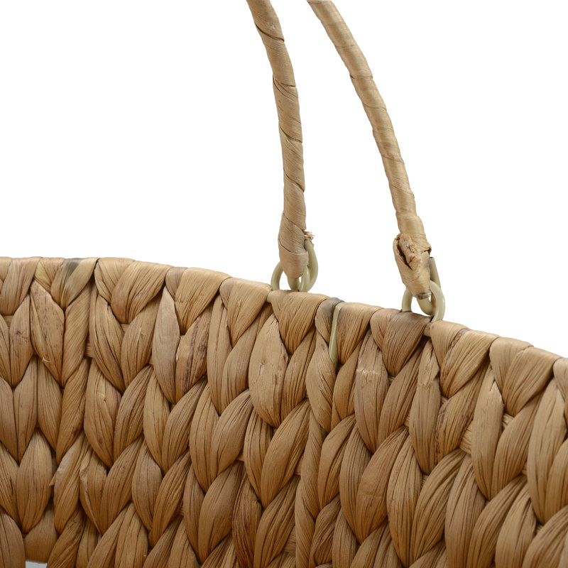 Handwoven Wicker Basket Set with Folding Handles (Set of 2)