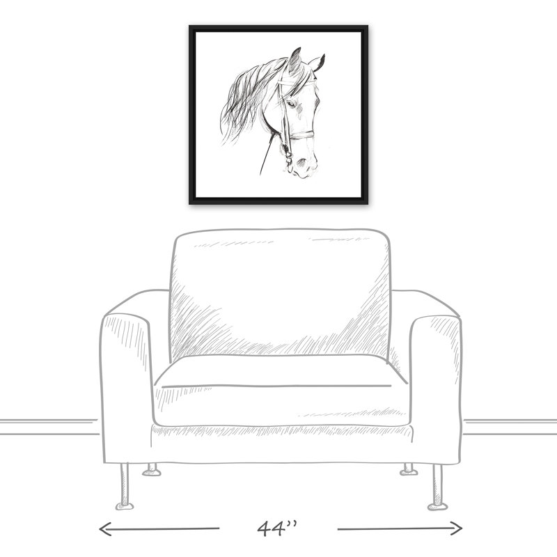 « calme cheval sketch », reproduction d’art encadrée sur toile