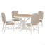 Ensemble de table de salle à manger avec table extensible et 4 chaises rembourrées pour salle à manger et salon