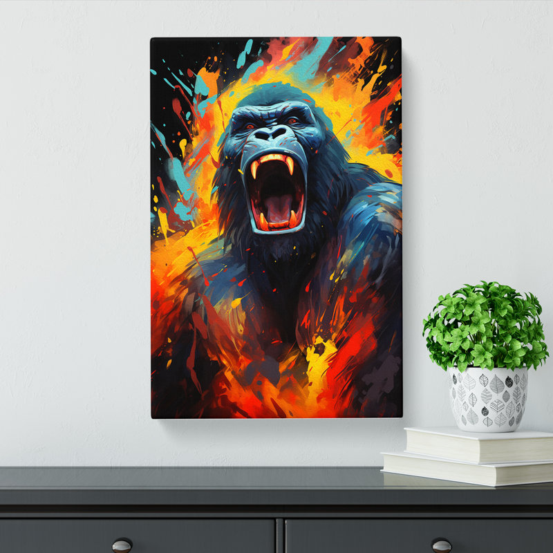 Gorilla Tachisme - Art Prints - Wrapped Canvas, 50cm H x 35cm W x 3cm D