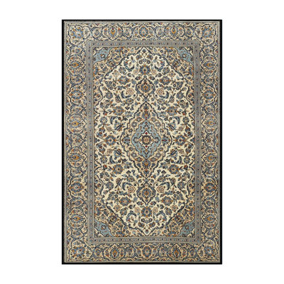 Tapis noir/beige traditionnel