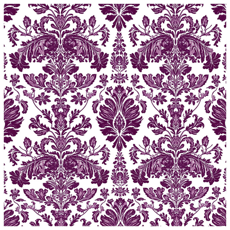 Couvertures mauves à motif damassé, L 50 po x H 60 po