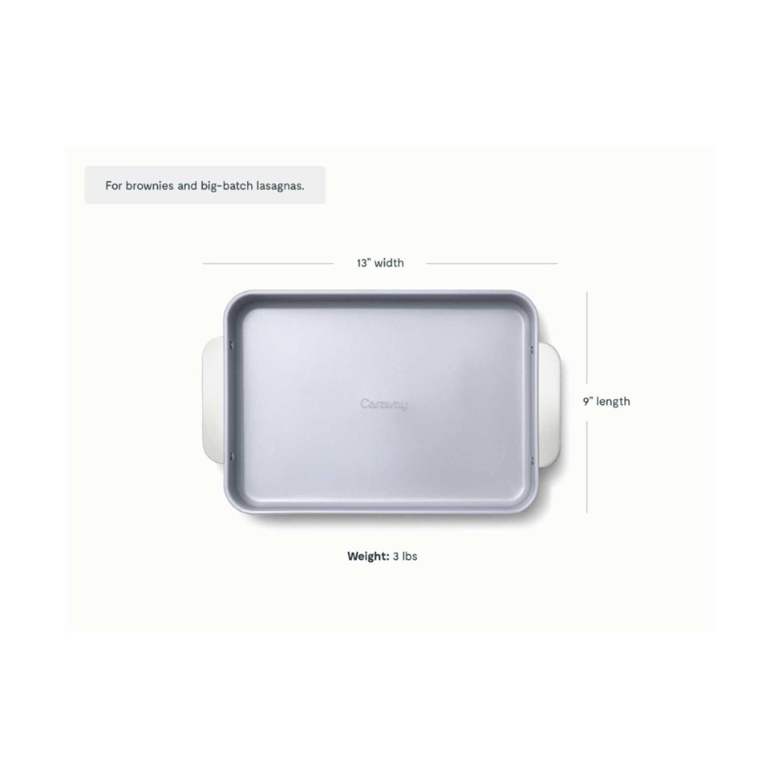 Caraway Nonstick Ceramic Rectangle Pan W/ Handles, Navy