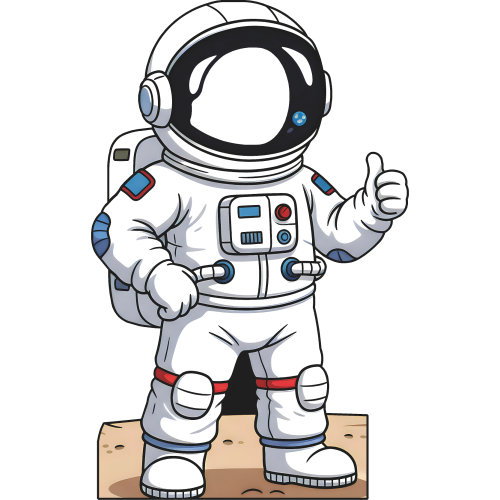 Caricature d'un astronaute SS11307, Blanc