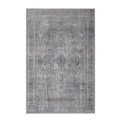 Tapis oriental en laine gris