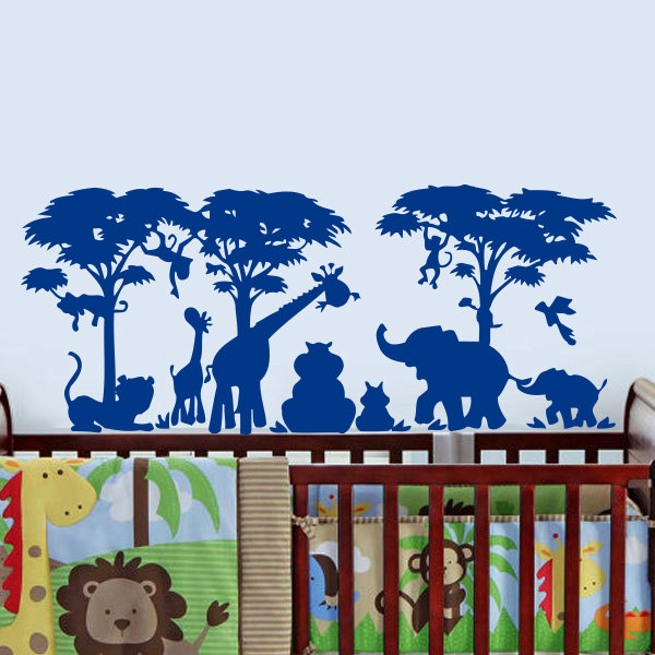 Décalcomanie murale de l’africain safari Arterberry, Bleu