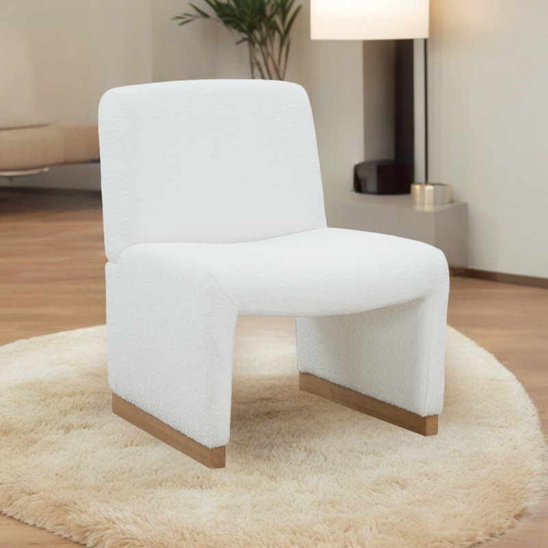 Fauteuil d'appoint l 24,76 po, Polyester blanc