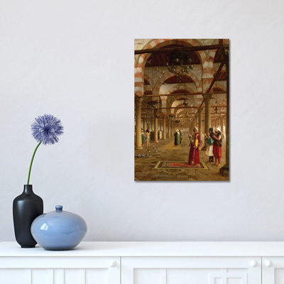 Prayer In The Mosque, 1871 by Jean Leon Gerome - Wrapped Canvas Print