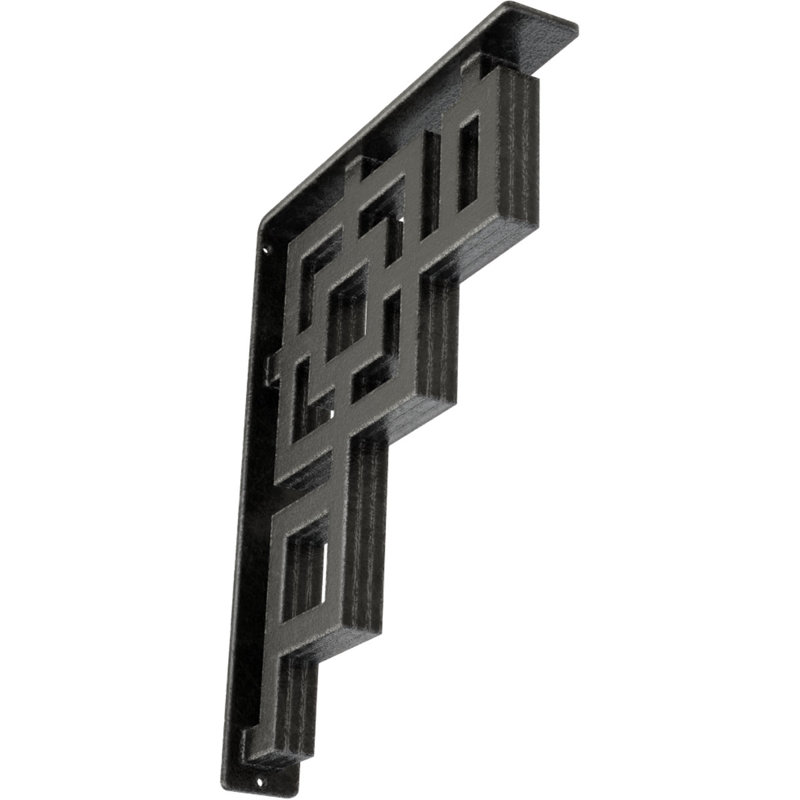 2"W x 12"D x 15"H Eris Wrought Iron Bracket, (Triple center brace), Antiqued Pewter, Antiqued Pewter, 15" H x 2" W x 12" D