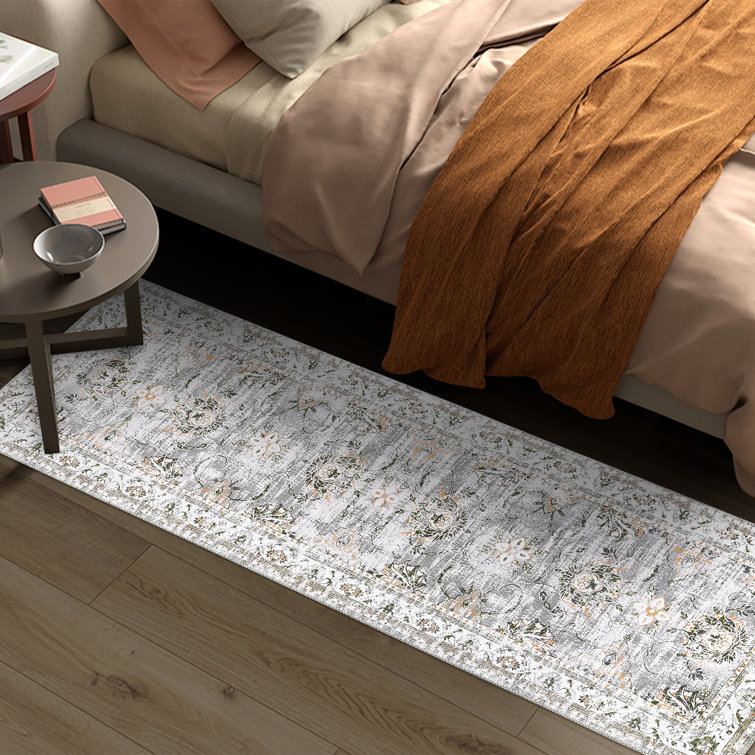Machine Washable Rugs Oriental Floral Area Rug for Living Room Bedrooms Non Slip Rugs for Playroom Office Kitchen