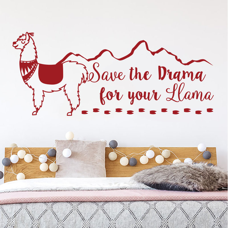«Save the Drama for your Llama», adhésif décoratif, Mauve rouge