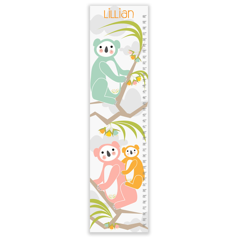 Tableau de croissance personnalisable koala bear family Paityn