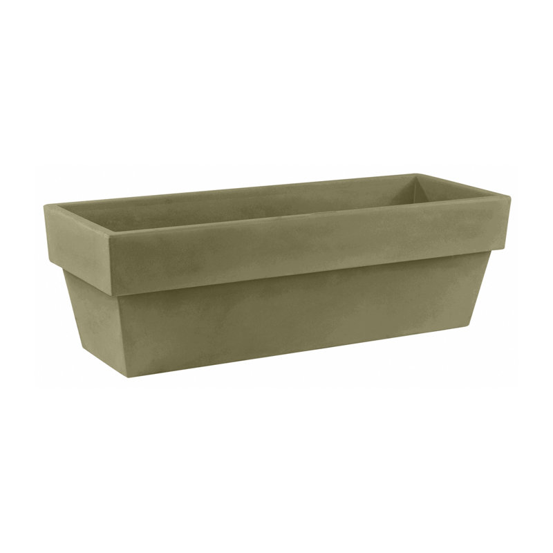 Conic Resin Planter Box, Ecru, 13.75" H x 39.25" W x 15.75" D
