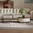 Leaf-Shaped Coffee Table with 2 Drawers, Walnut Wood Grain Center Table for Living Room