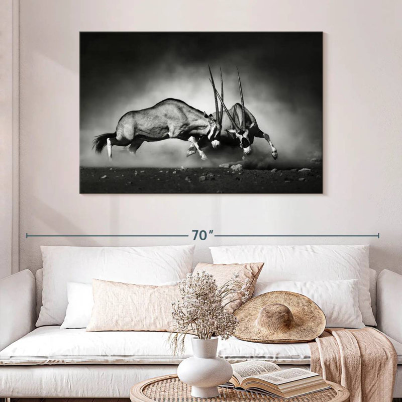 Brampt Fighting Oryx, 32" H x 48" W