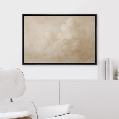 Neutral Cloudscape Minimalist Bedroom Wall Decor Beige Tone Canvas Art Framed Canvas Master Bedroom Wall Art Work Print