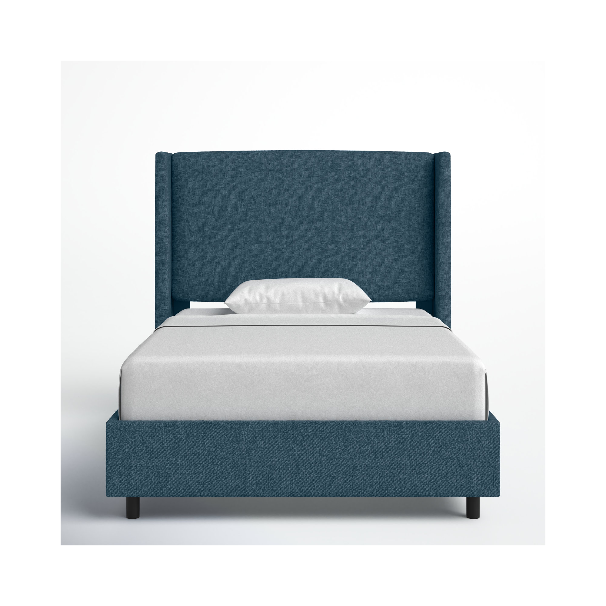 Tilly Upholstered Bed, Zuma Navy Textured Linen, Twin