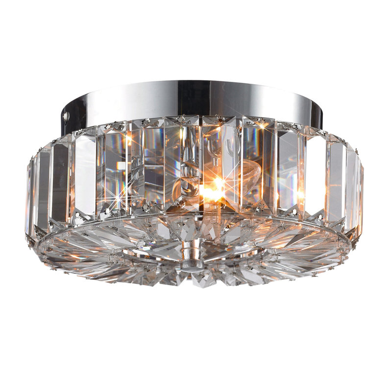 Roe Machine Cut Crystals Flush Mount