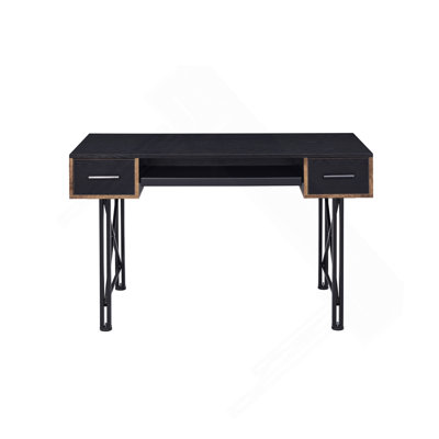 Bureau d'ordinateur à finition noire