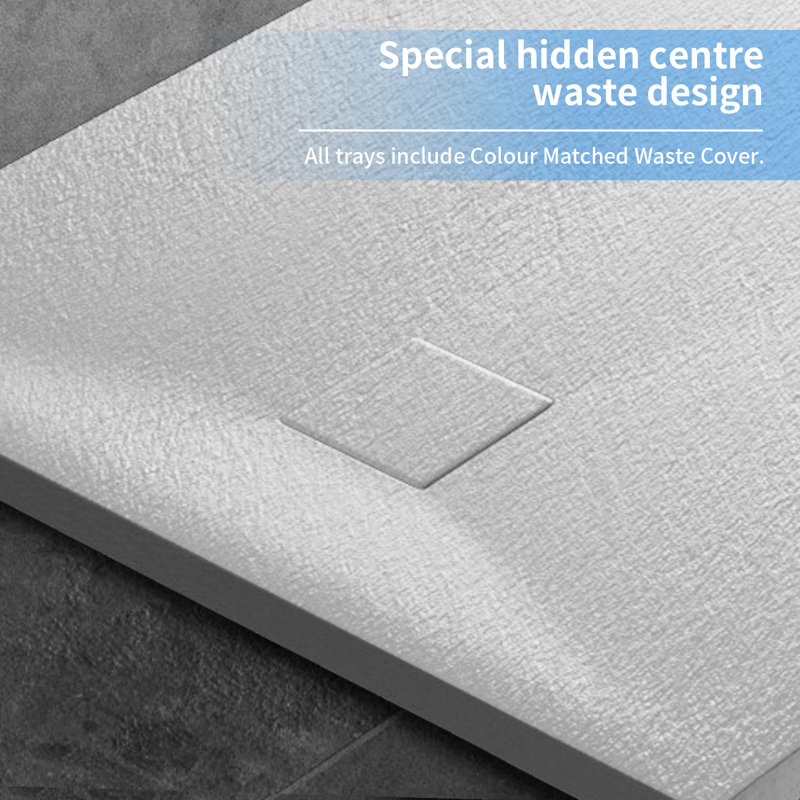 Slip-Resistance 32mm H Square White Shower Tray, 3.2cm H x 70cm W x 170cm D