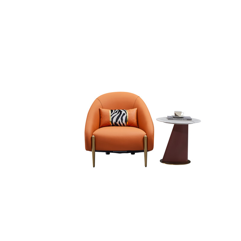 Skender de 30 po de largeur, Cuir véritable orange