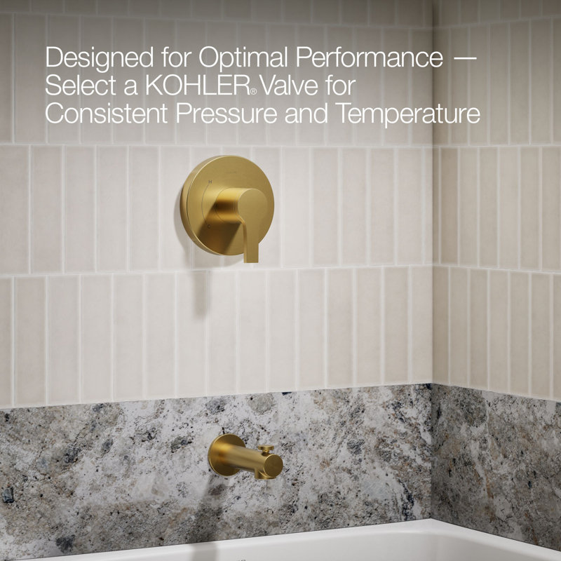 Ensemble de garniture de baignoire et douche Elate Rite-Temp, sans pomme de douche, Laiton brossé