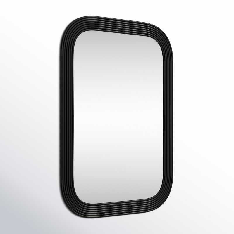 Elowen Metal Rectangle Mirror, Black