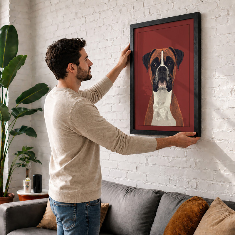 Composed Boxer Modern - Framed Print, Unframed, A1 - 84.1 x 59.4 cm
