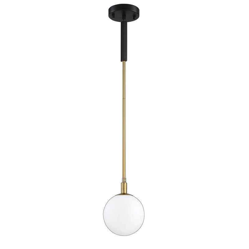 Luminaire suspendu 1 lumière noir et laiton Kenshawn