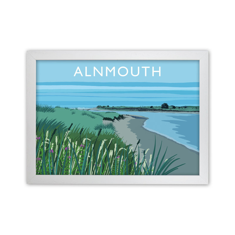 Alnmouth by Richard O'Neill - Print, White Framed, 34cm H x 46cm W x 3cm D