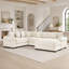 Canapé d'angle modulaire Cloud surdimensionné avec accoudoirs extra-épais, tissu en velours côtelé haut de gamme et design ergonomique pour un confort optimal-1425617739