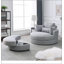 Grand fauteuil rond club pivotant gris-1059113635