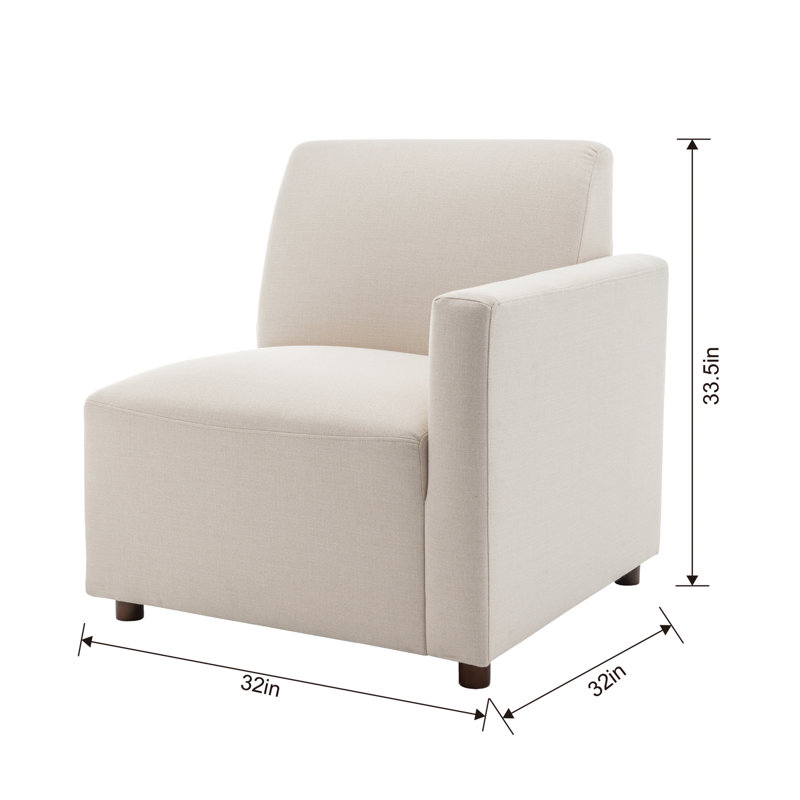 Fauteuil d'angle Duvall, Polyester beige