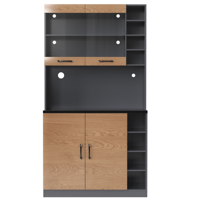 187cm Kitchen Pantry, Natural/Black