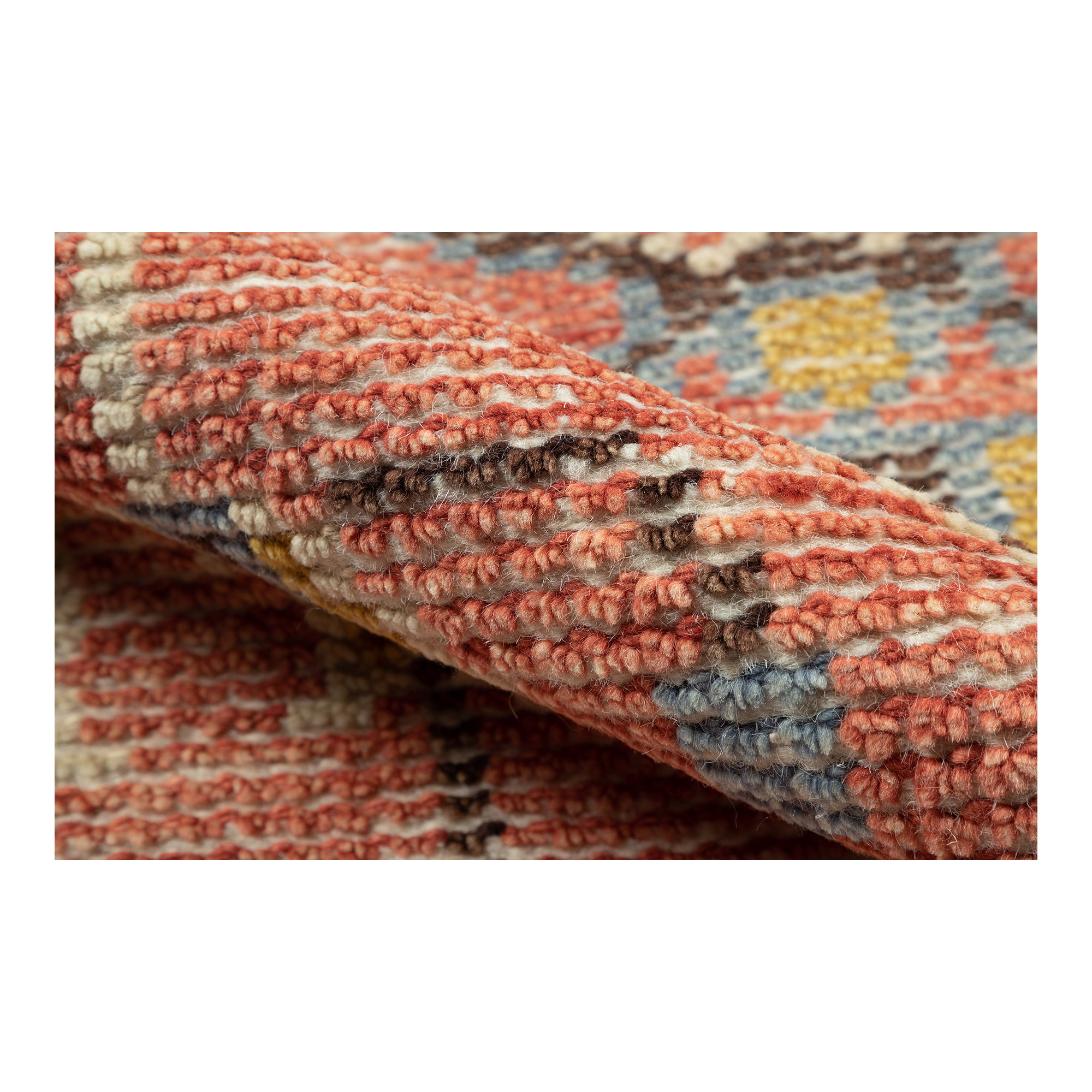 Reese Handmade Wool Red Rug, Rectangle 5' x 8'