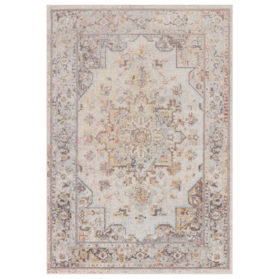 Massey Traditional Machine Woven Cream/Brown Rug