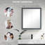 Armoire à pharmacie avec miroir Kleankin, armoire de salle de bain murale avec miroir 27 po x 30 po, armoire de salle de bain murale avec rangement, portes doubles et 2 tablettes réglables, blanc
